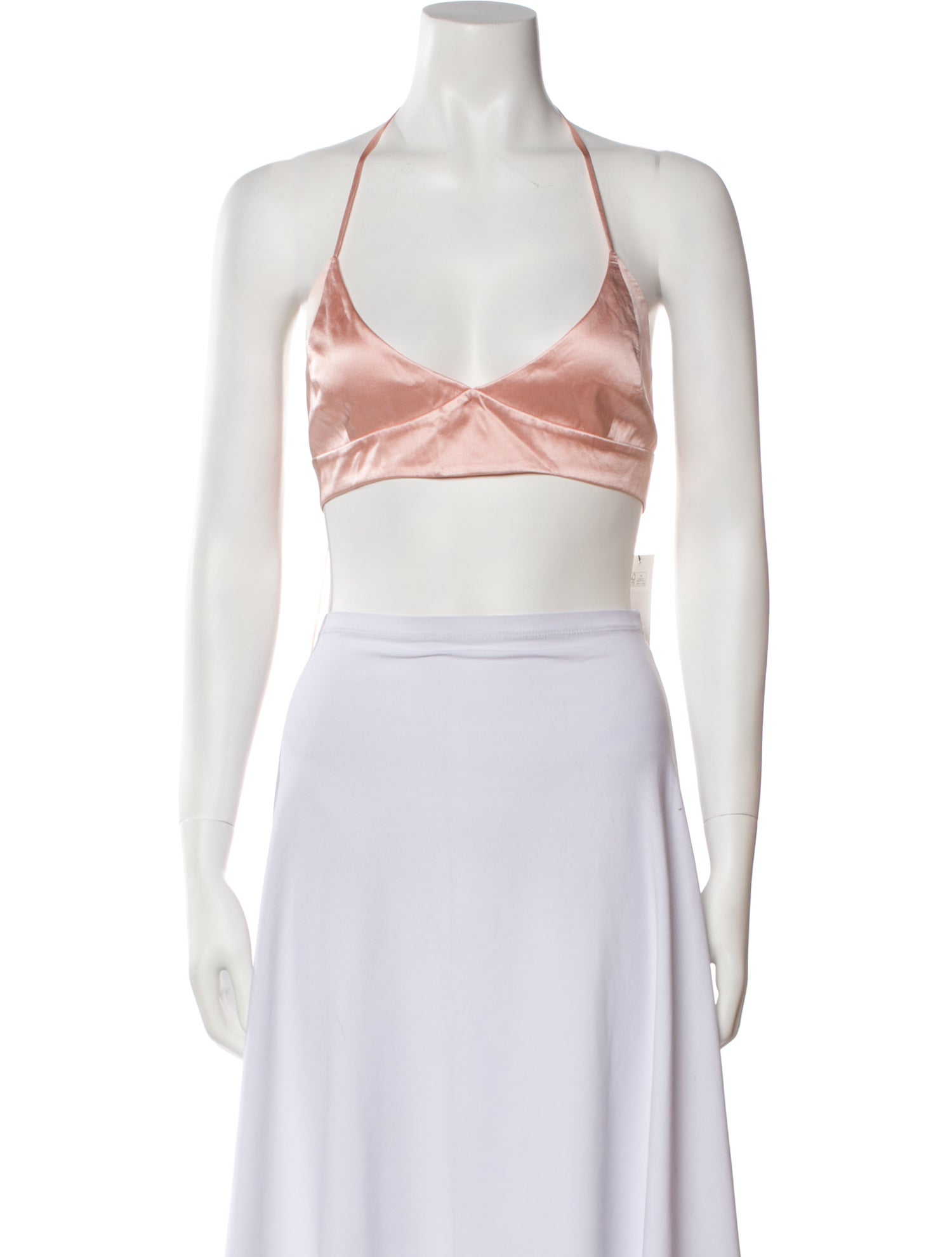 Adriana Iglesias Silk Halterneck Crop Top