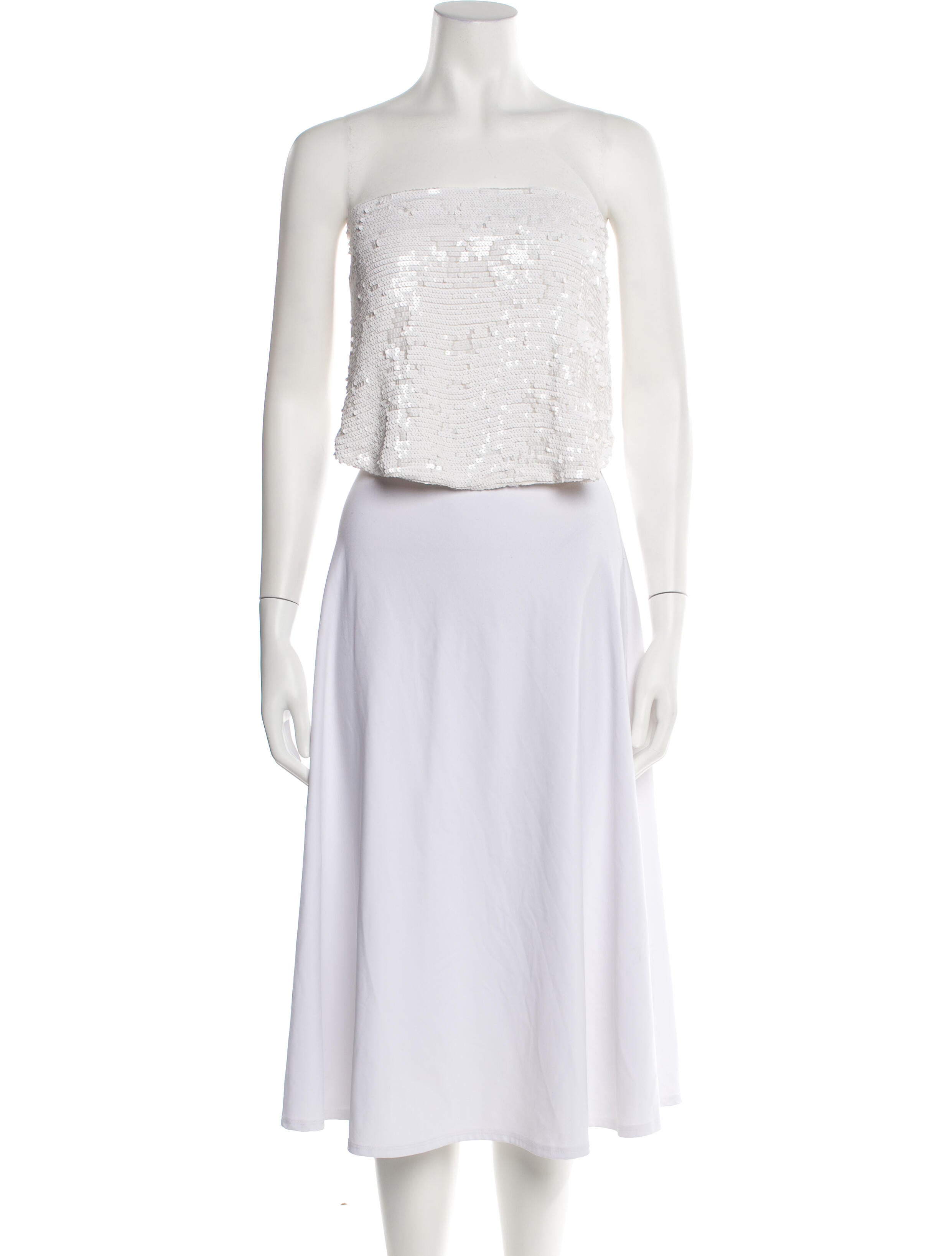 Adriana Iglesias Silk Strapless Crop Top w/ Tags