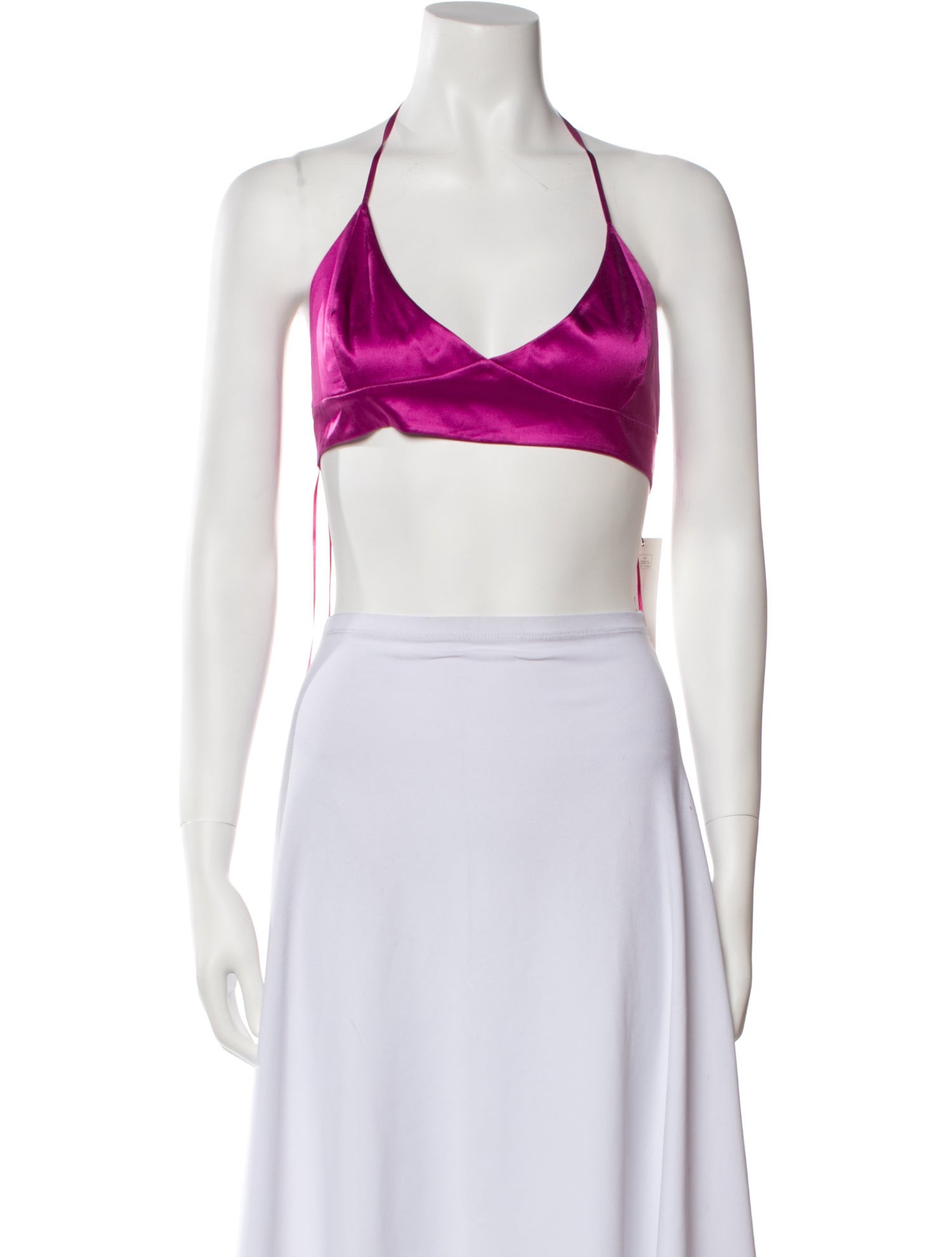Adriana Iglesias Silk Halterneck Crop Top