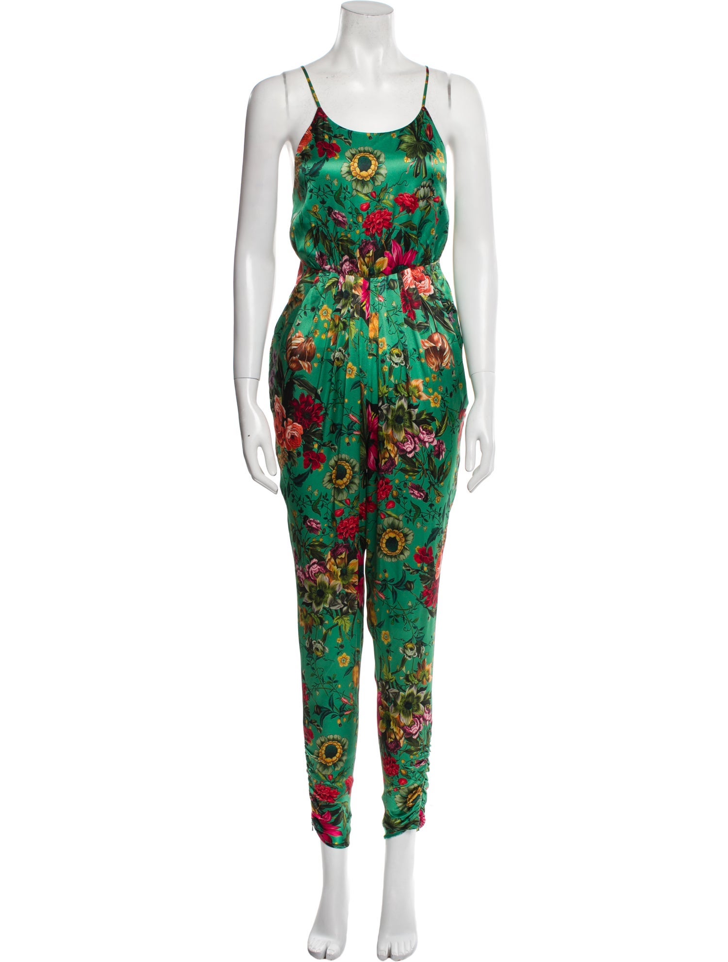 Adriana Iglesias Silk Floral Print Jumpsuit