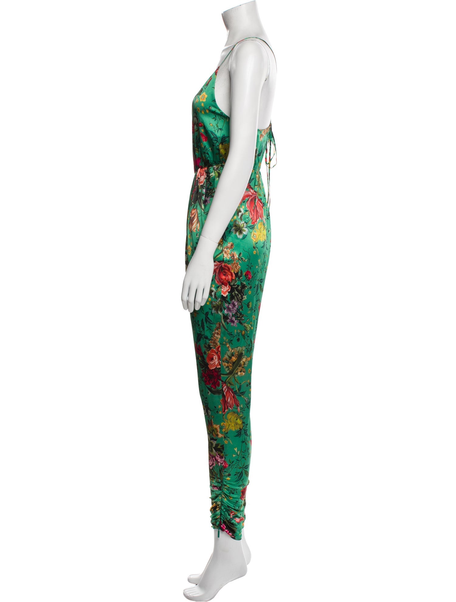 Adriana Iglesias Silk Floral Print Jumpsuit