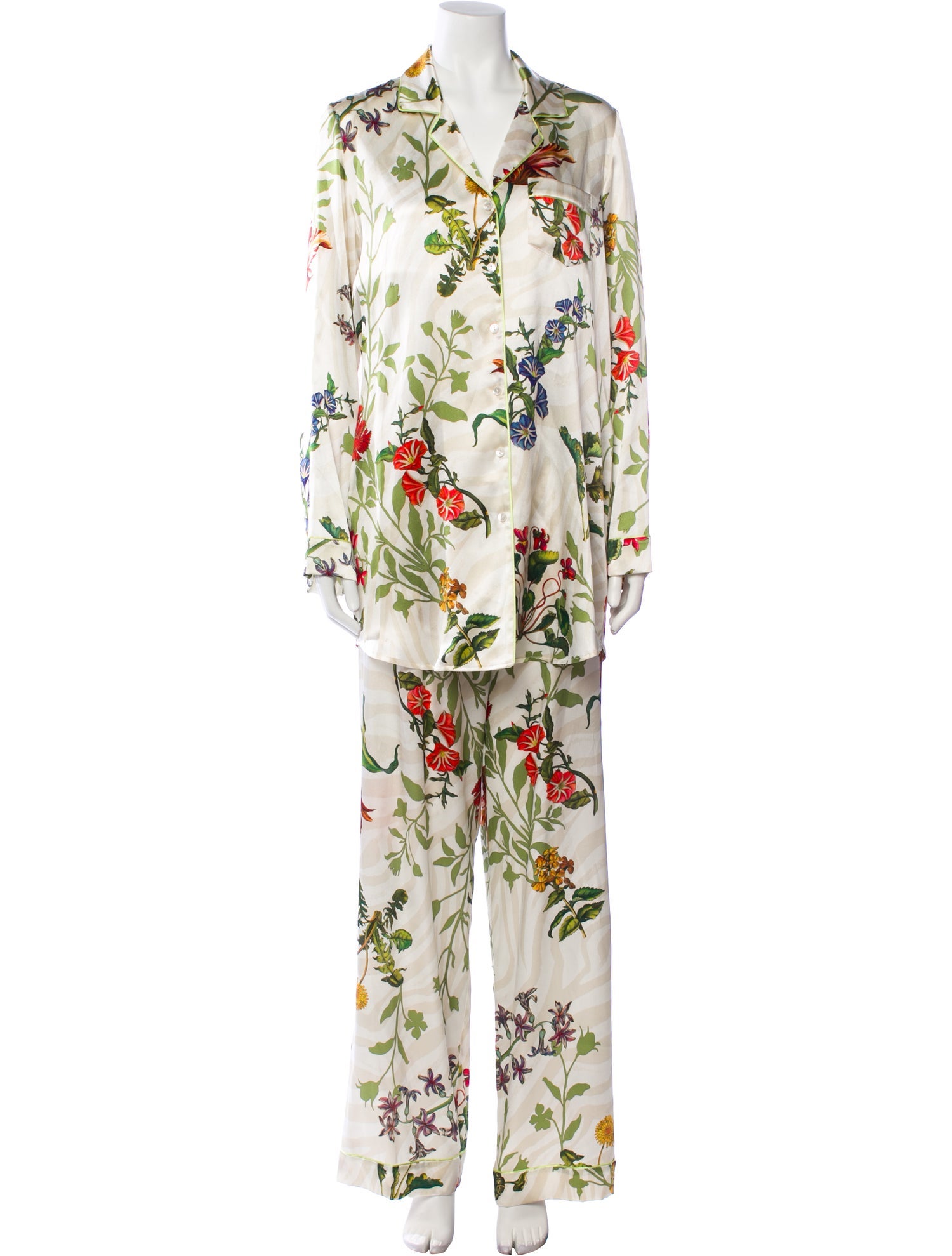 Adriana Iglesias Silk Floral Print Pajamas
