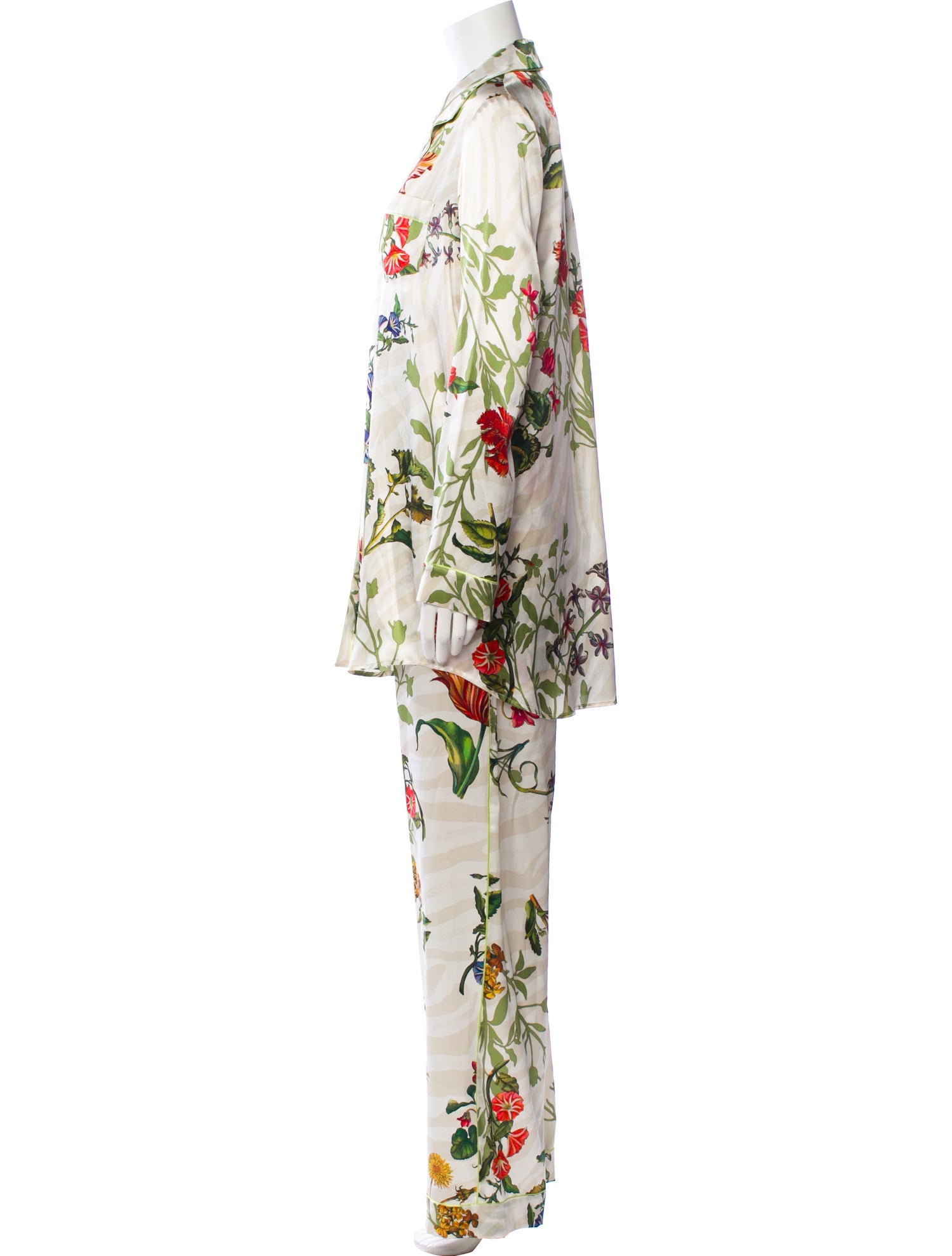 Adriana Iglesias Silk Floral Print Pajamas