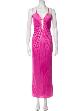 Adriana Iglesias V-Neck Long Dress