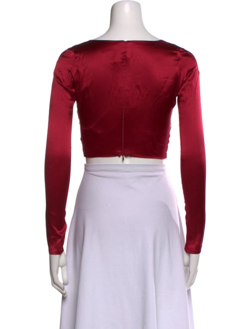 Adriana Iglesias Silk V-Neck Crop Top