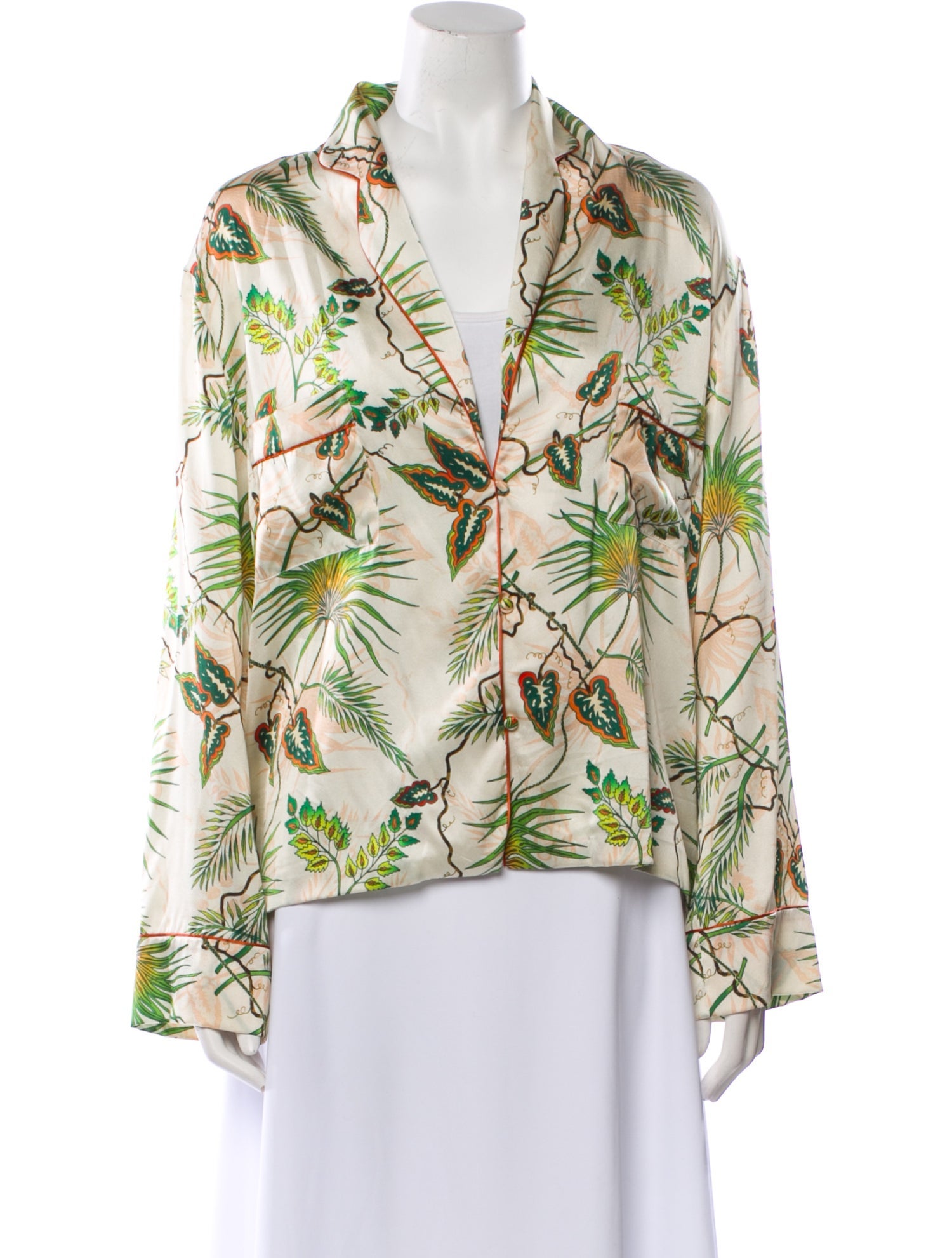 Adriana Iglesias Silk Floral Print Blouse