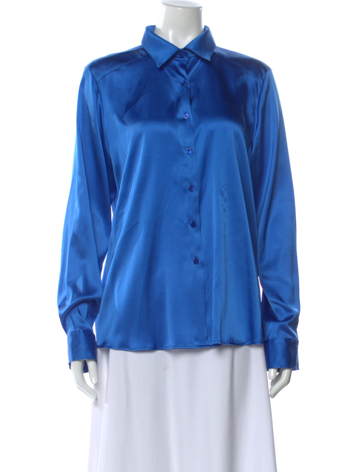 Adriana Iglesias Silk Long Sleeve Button-Up Top