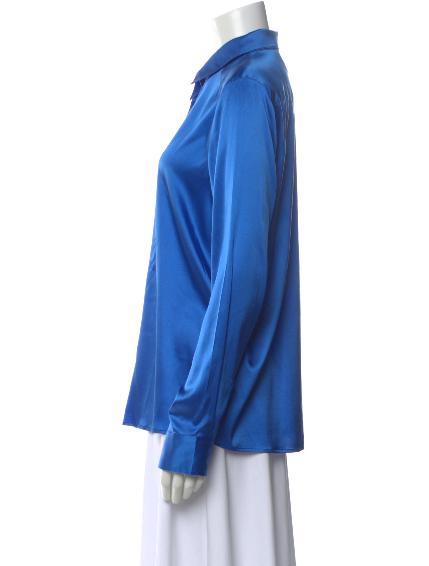 Adriana Iglesias Silk Long Sleeve Button-Up Top