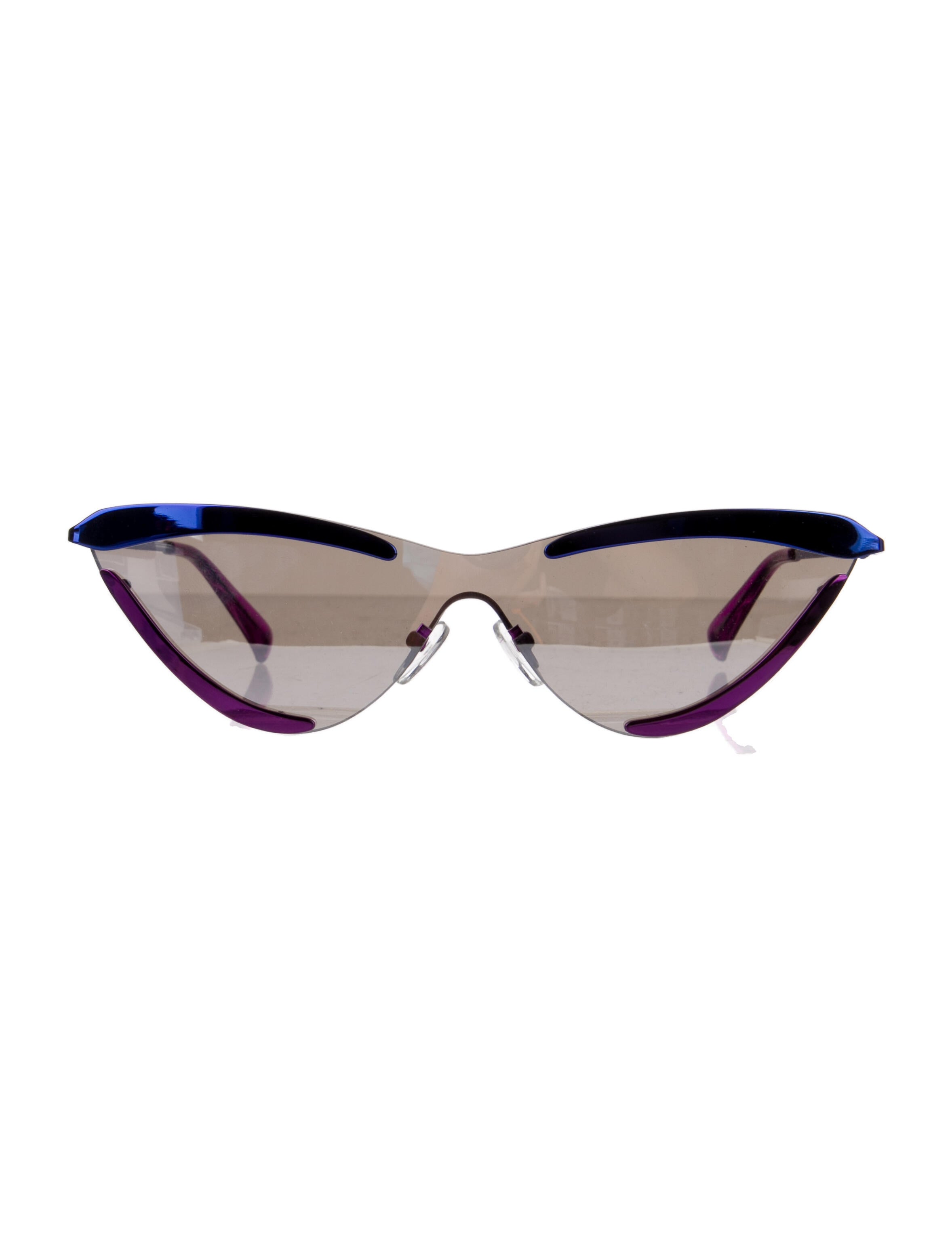 Adam Selman x Le Specs CatEye Mirrored Sunglasses Blue Sunglasses