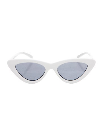 Pre-owned Le Specs Cat-eye Tinted Sunglasses In White