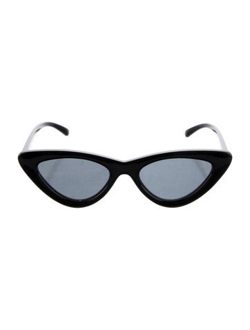 Pre-owned Le Specs Cat-eye Tinted Sunglasses In Black
