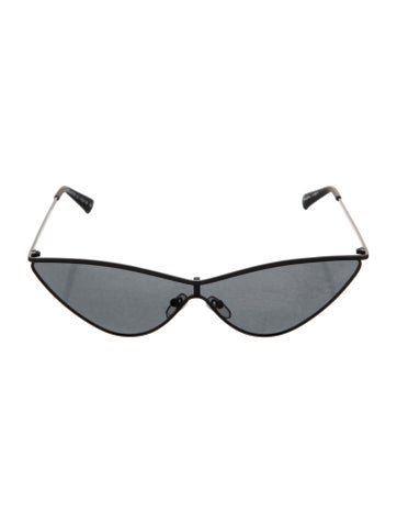 Pre-owned Le Specs The Fugitive Cat-eye Sunglasses In Black