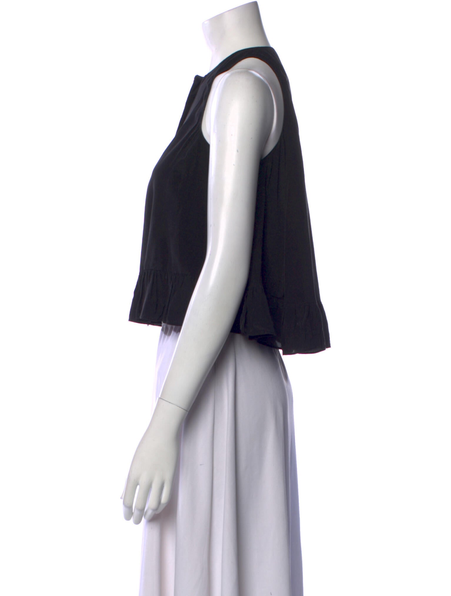 Adam Selman Crew Neck Sleeveless Crop Top