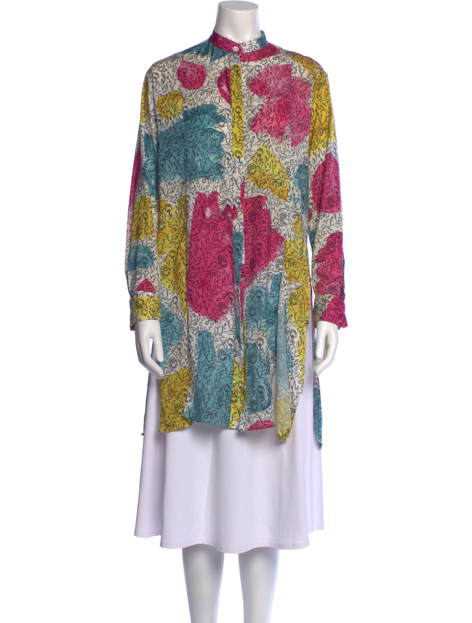 Adam Selman Printed Mock Neck Tunic