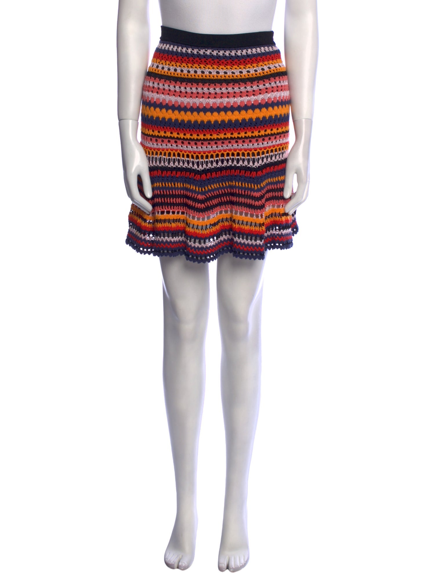 Adam Selman Striped Mini Skirt
