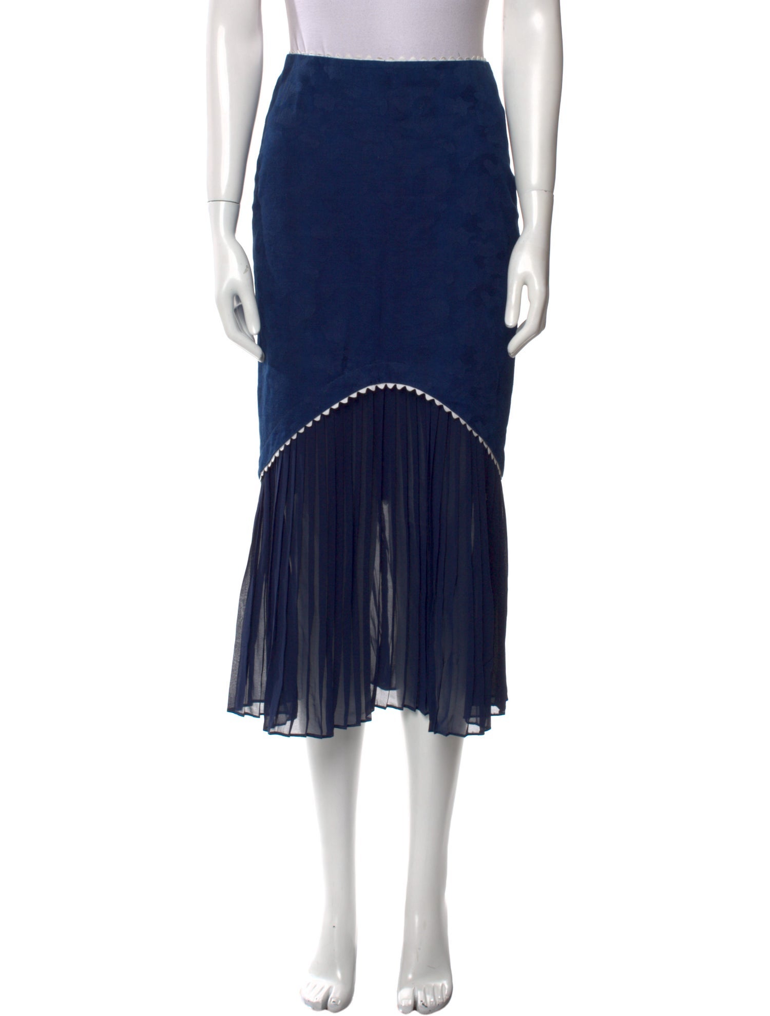 Adam Selman Pleated Accents Midi Length Skirt