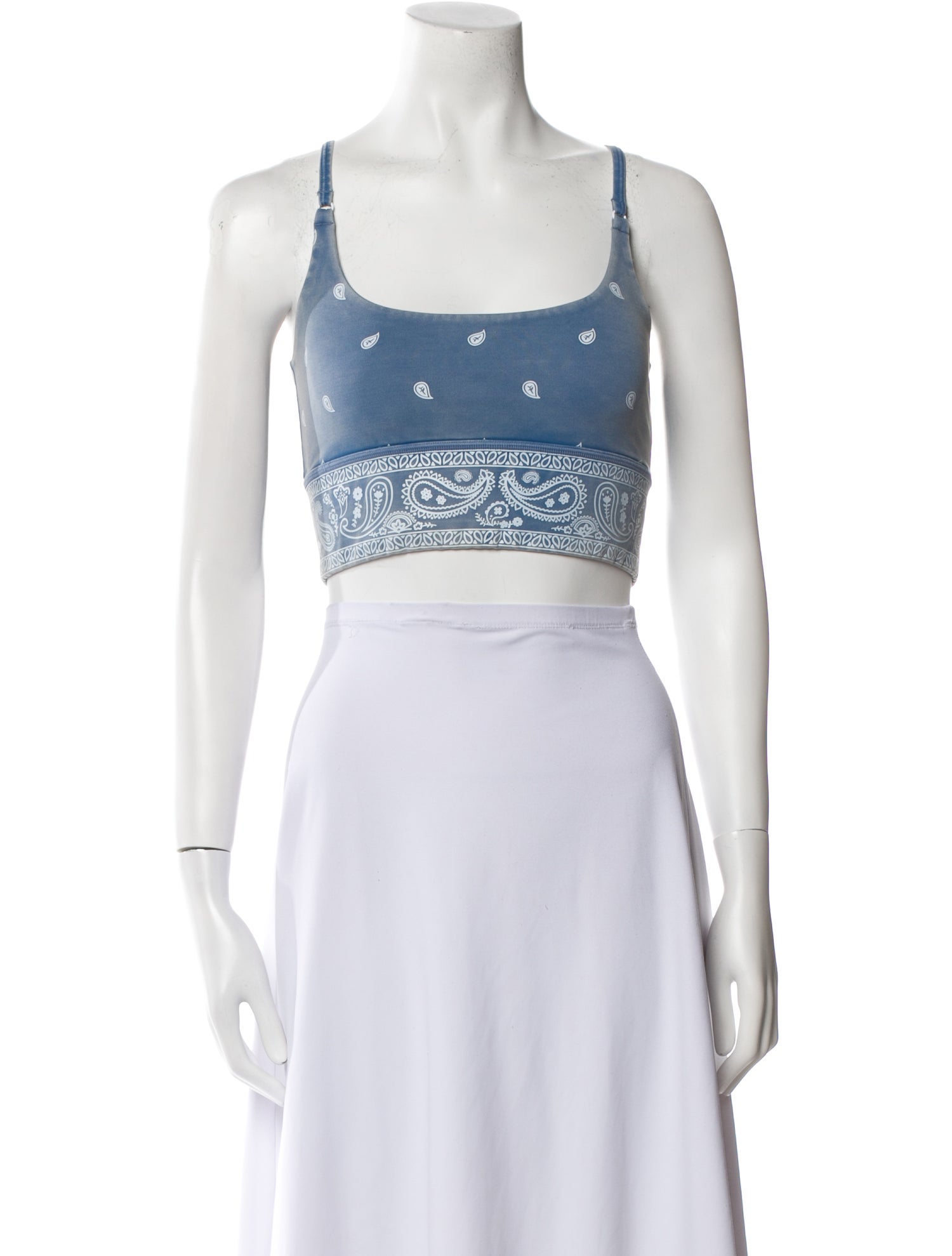 Adam Selman Nylon Printed Crop Top