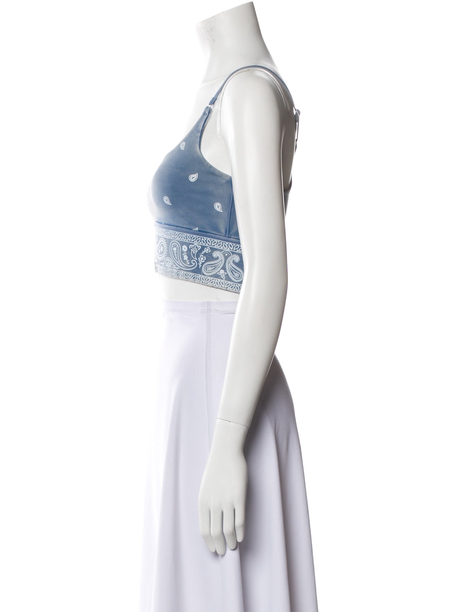 Adam Selman Nylon Printed Crop Top