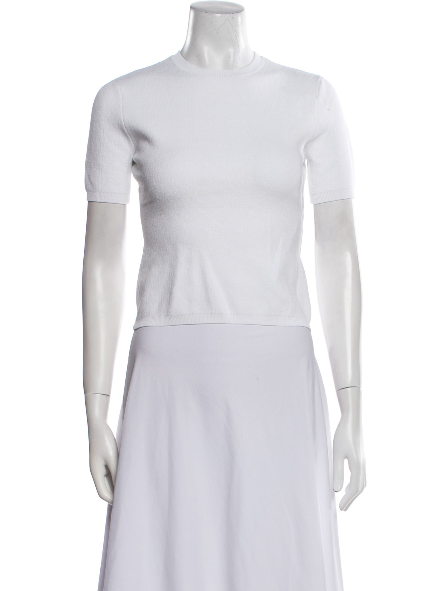 Adam Selman Mock Neck Short Sleeve Crop Top