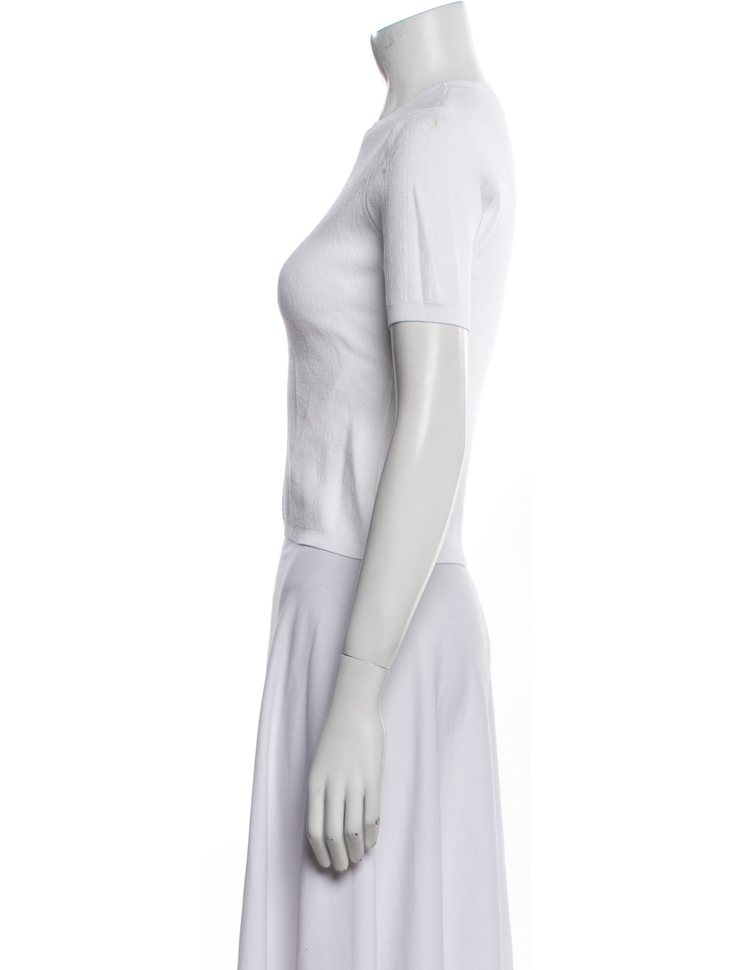 Adam Selman Mock Neck Short Sleeve Crop Top