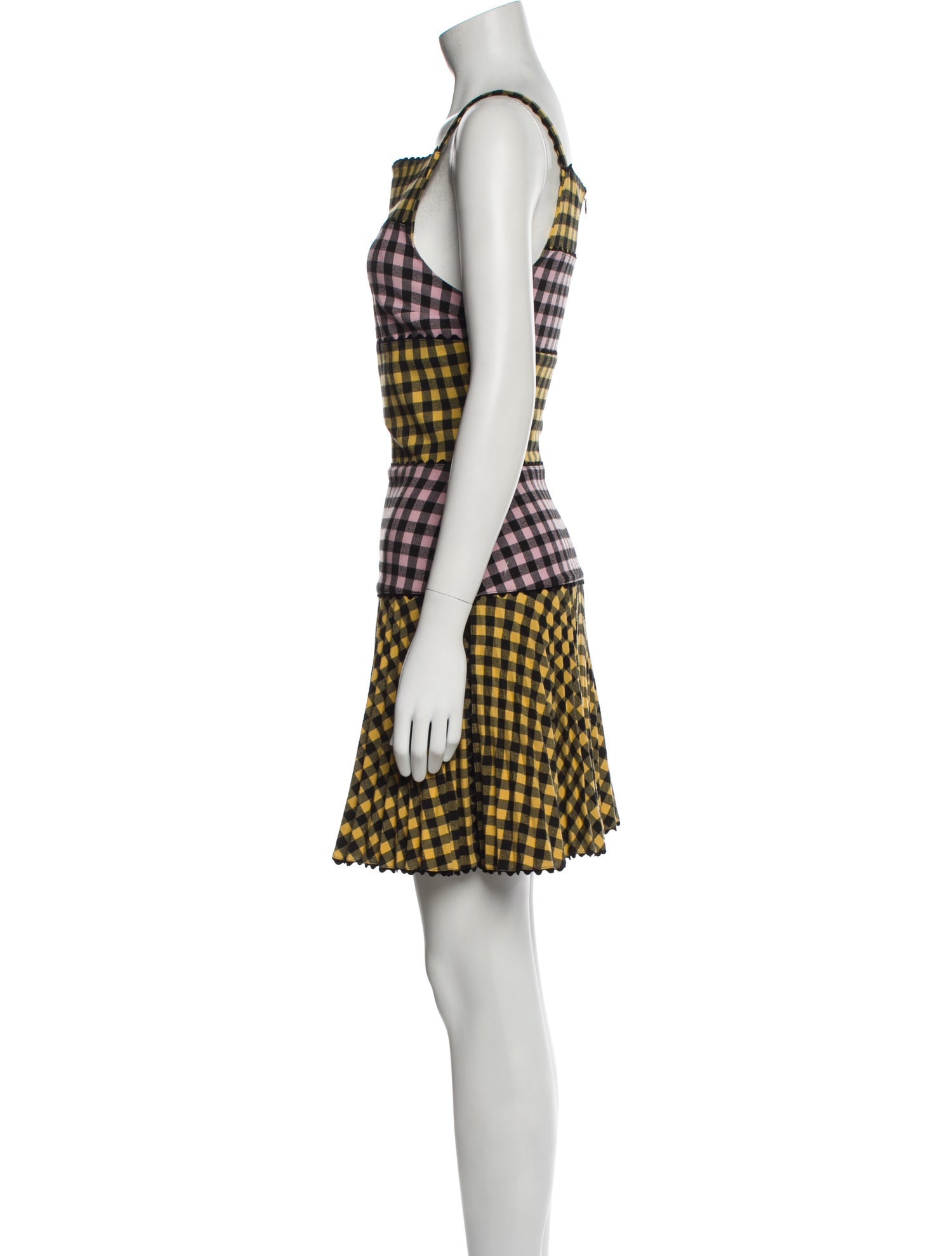 Adam Selman Plaid Print Mini Dress
