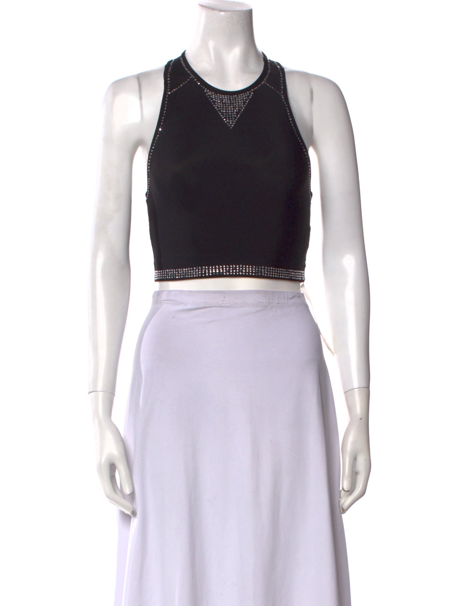 Adam Selman Nylon Halterneck Crop Top
