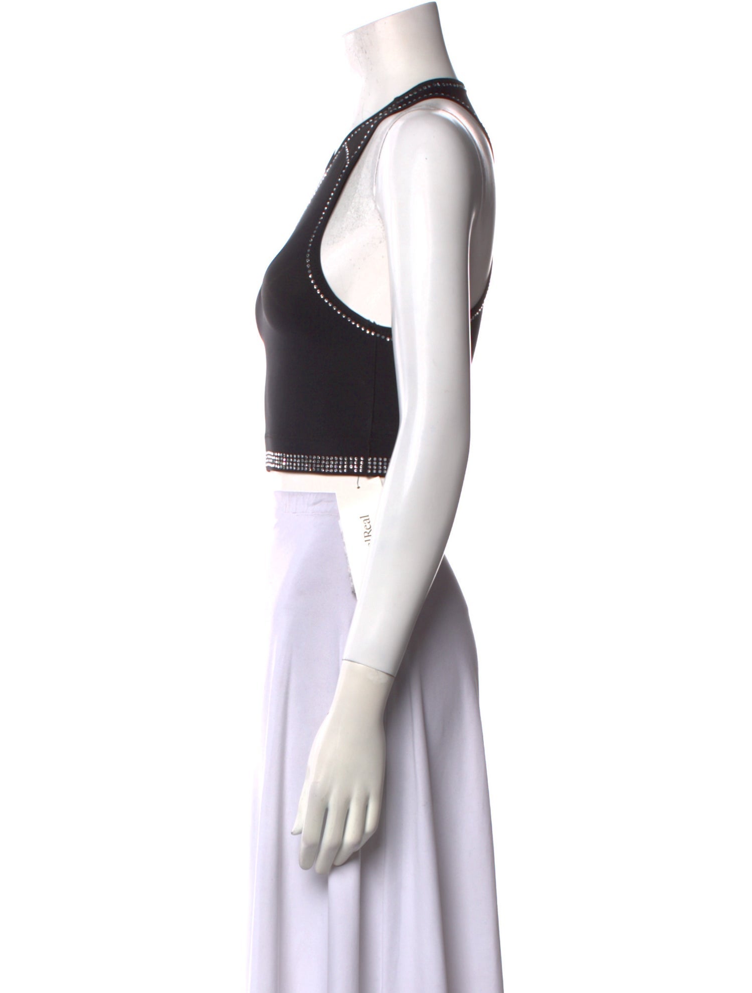 Adam Selman Nylon Halterneck Crop Top