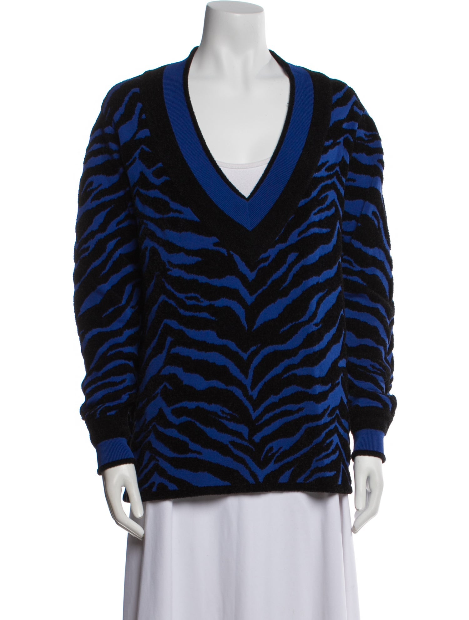 Adam Selman Animal Print V-Neck Sweatshirt