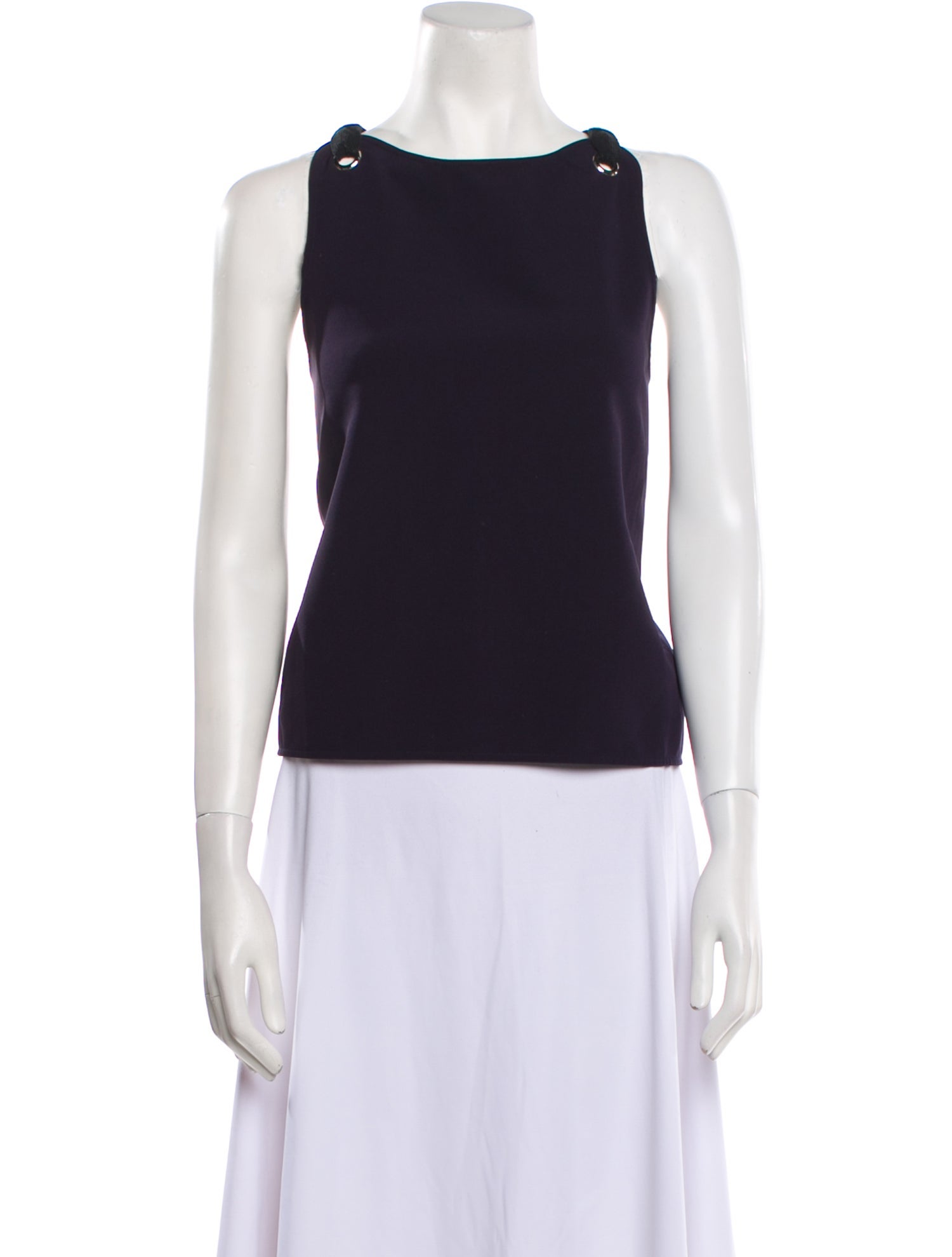 Adam Selman Bateau Neckline Sleeveless Top