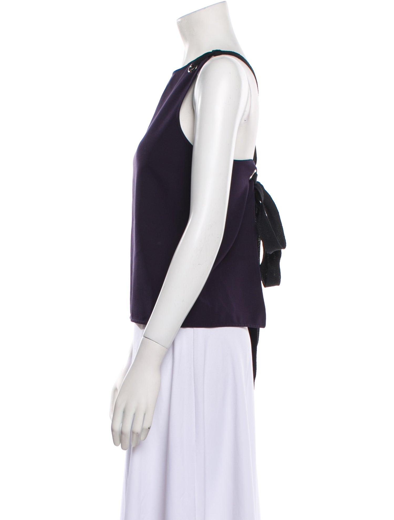 Adam Selman Bateau Neckline Sleeveless Top