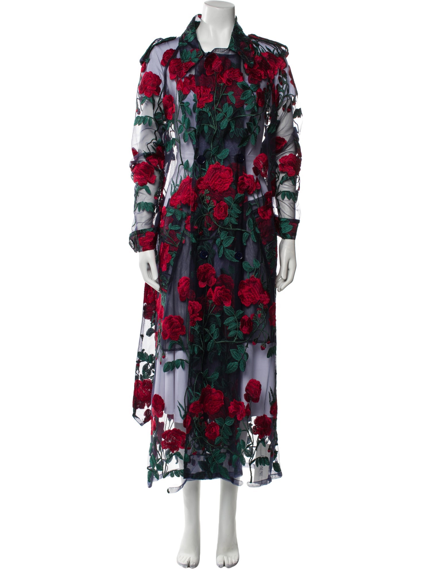 Adam Selman Nylon Lace Pattern Coat