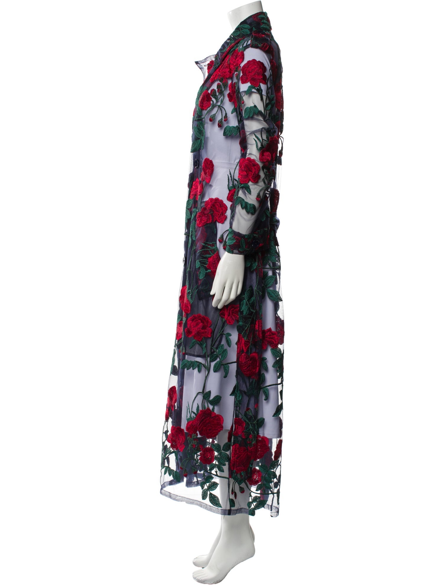 Adam Selman Nylon Lace Pattern Coat