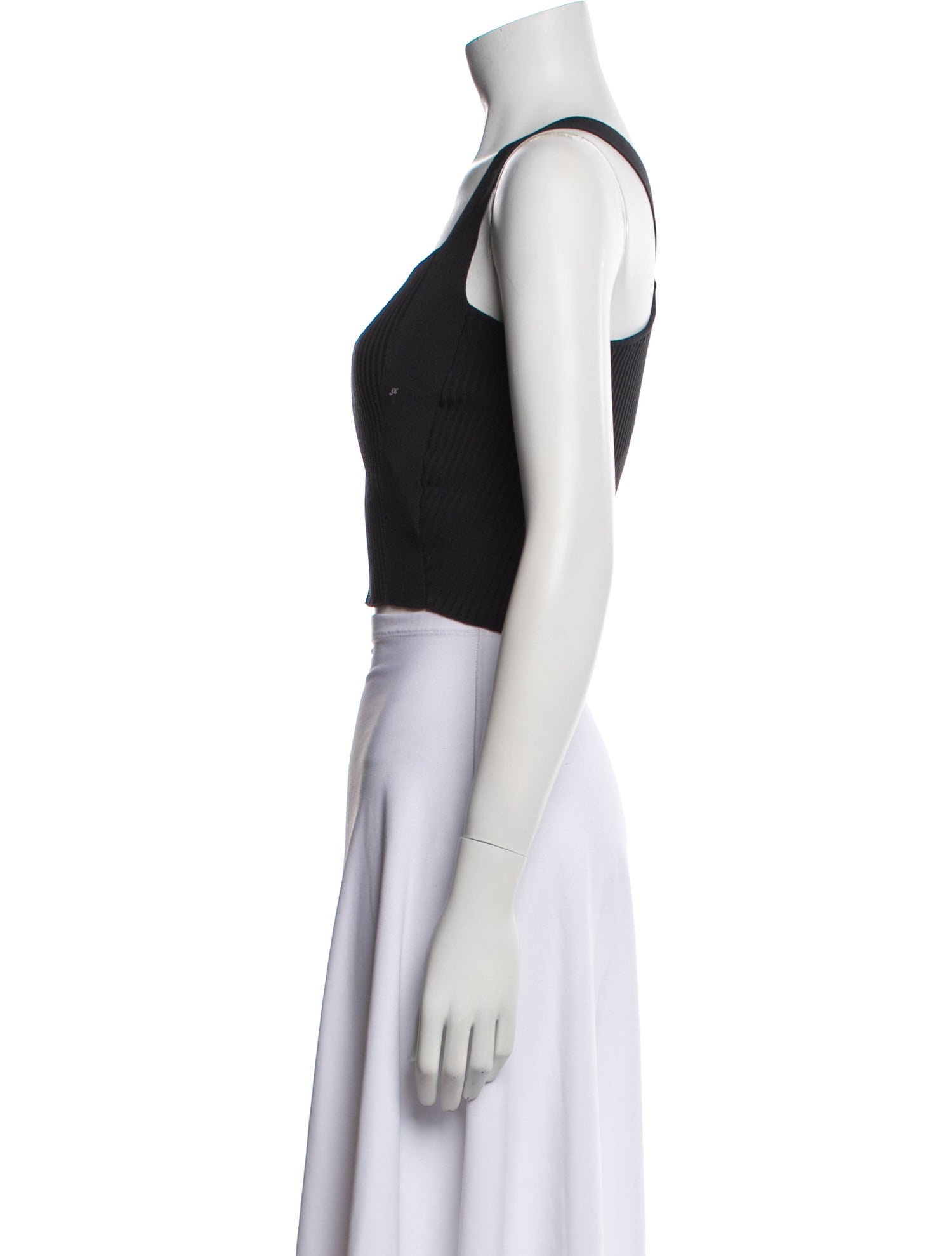 Adam Selman Nylon Square Neckline Crop Top