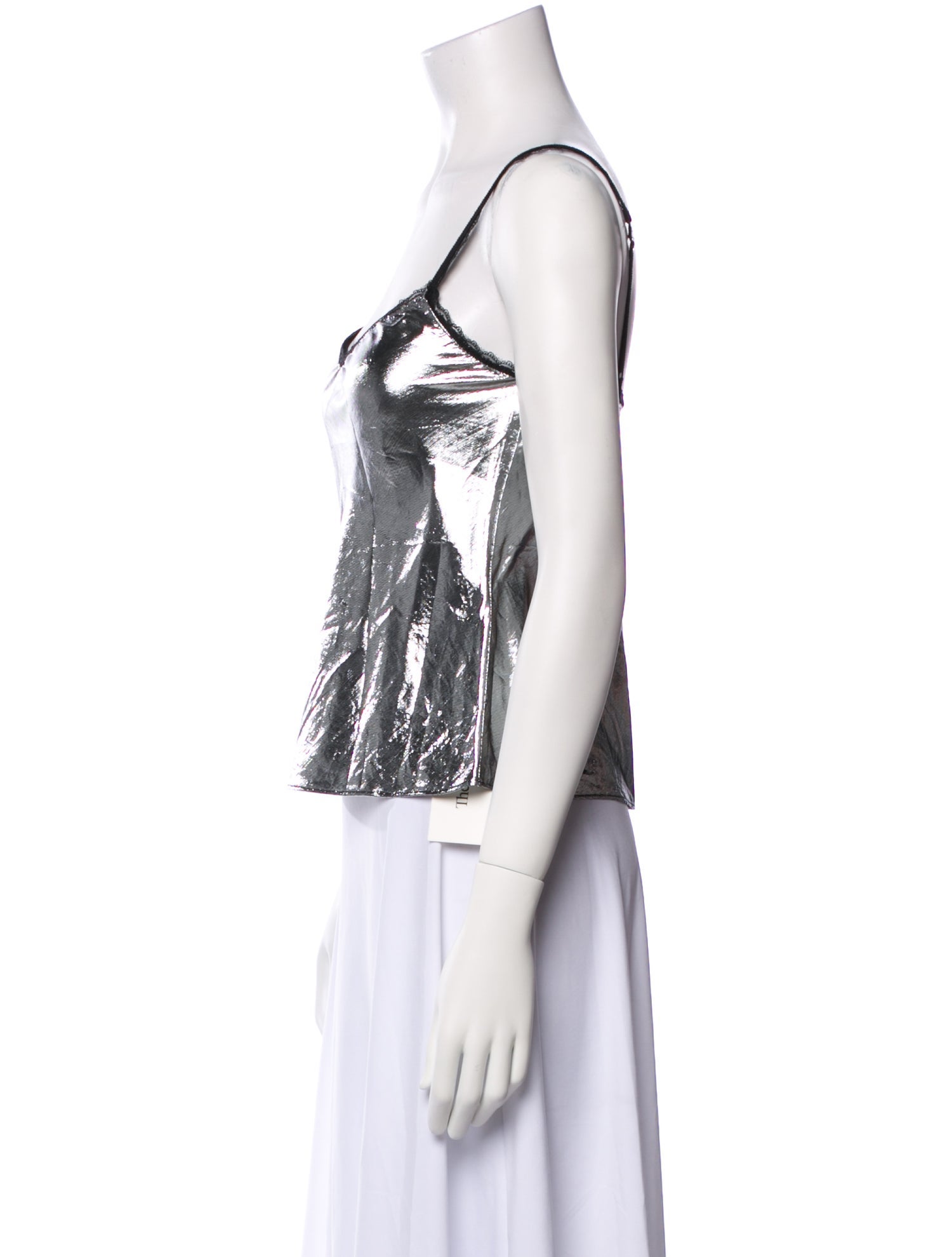 Adam Selman Square Neckline Sleeveless Crop Top