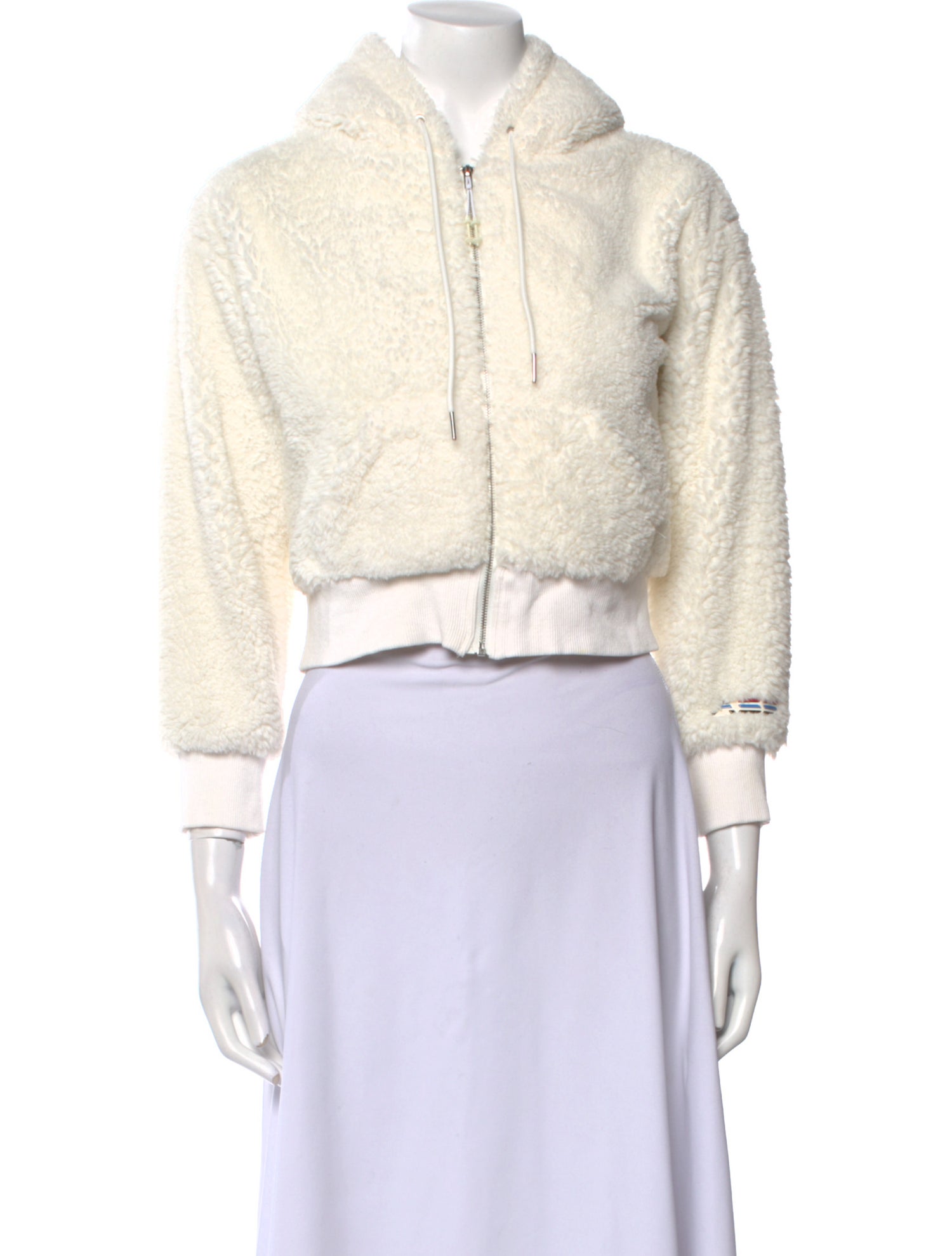 Adam Selman Mock Neck Three-Quarter Sleeve Crop Top