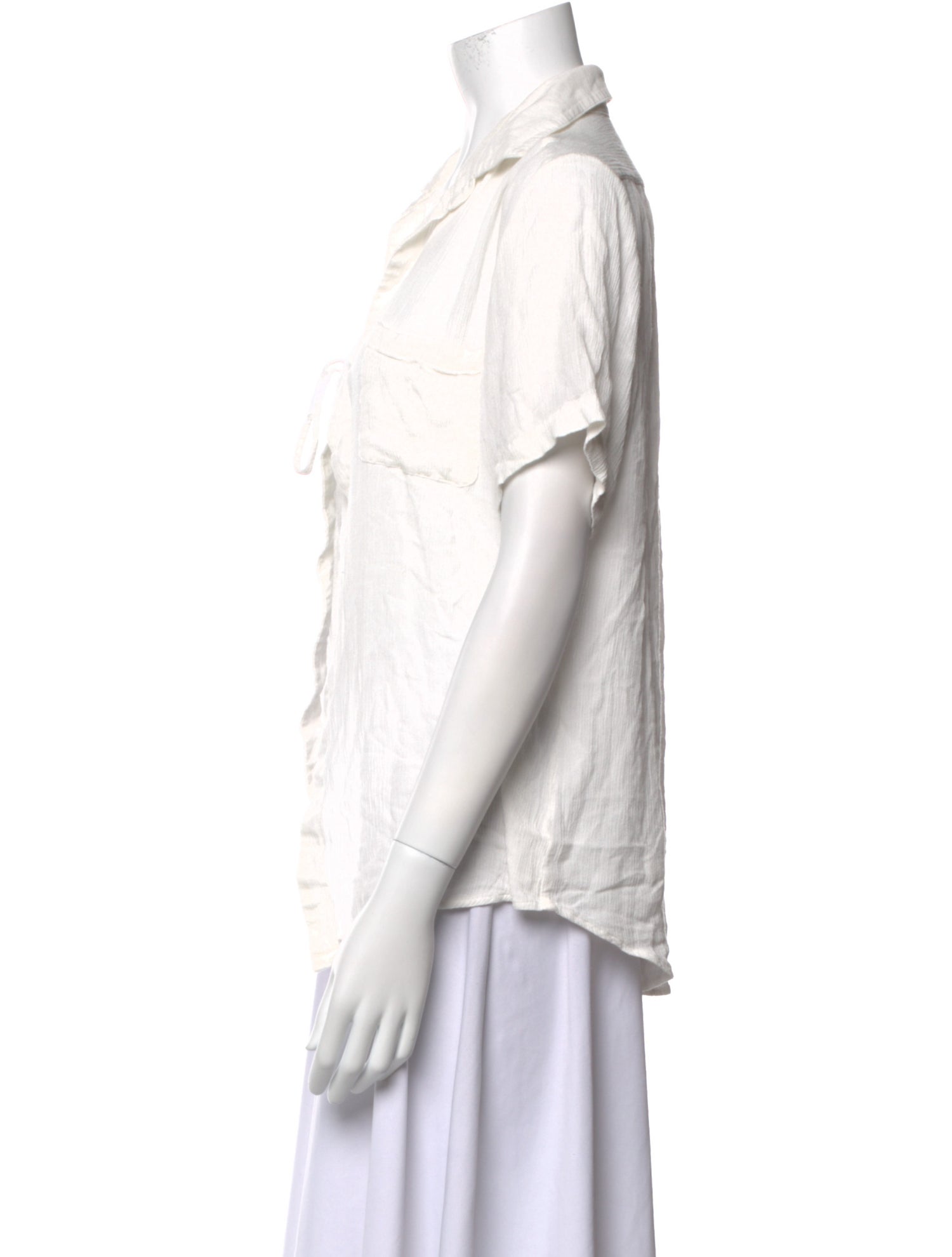 Adam Selman Short Sleeve Button-Up Top