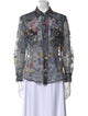 Adam Selman Lace Pattern Long Sleeve Button-Up Top