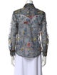 Adam Selman Lace Pattern Long Sleeve Button-Up Top