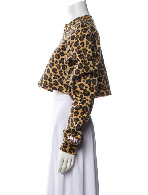 Adam Selman Animal Print Crew Neck Sweater