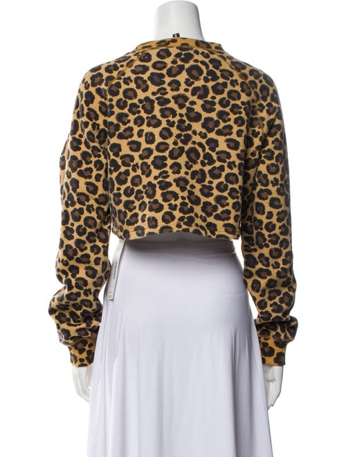 Adam Selman Animal Print Crew Neck Sweater