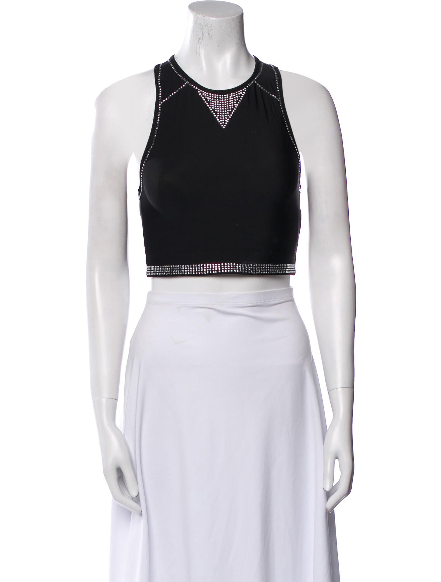 Adam Selman Nylon Halterneck Crop Top