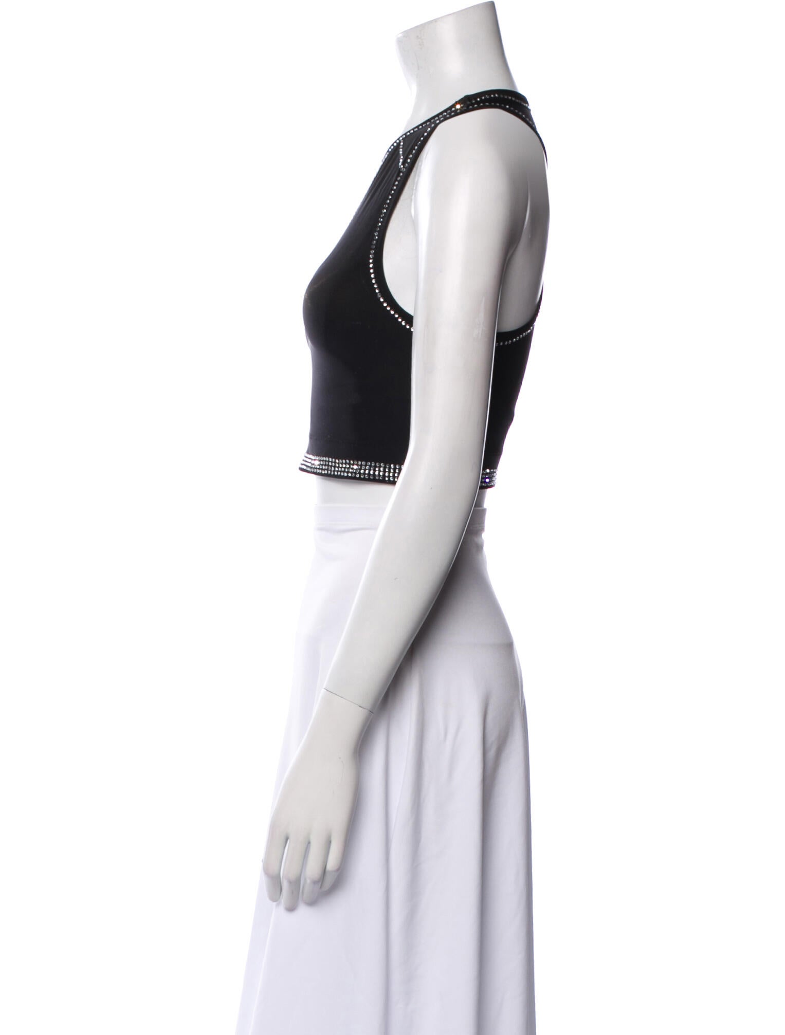 Adam Selman Nylon Halterneck Crop Top