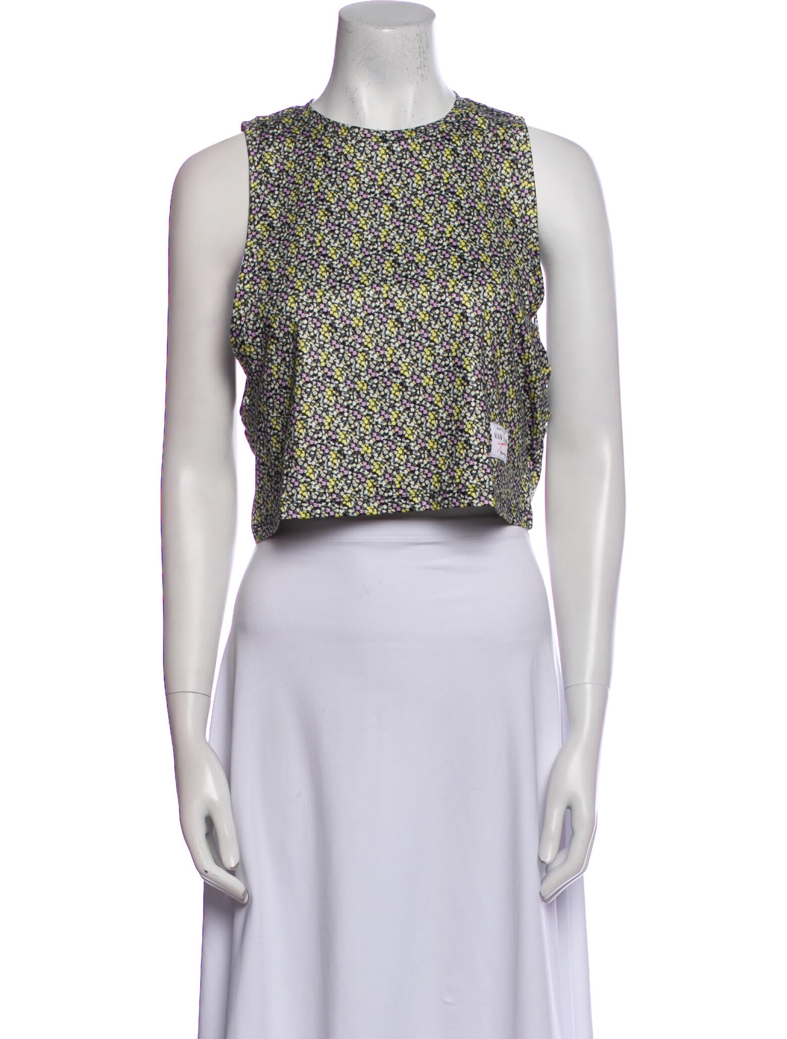Adam Selman Printed Crew Neck Crop Top w/ Tags