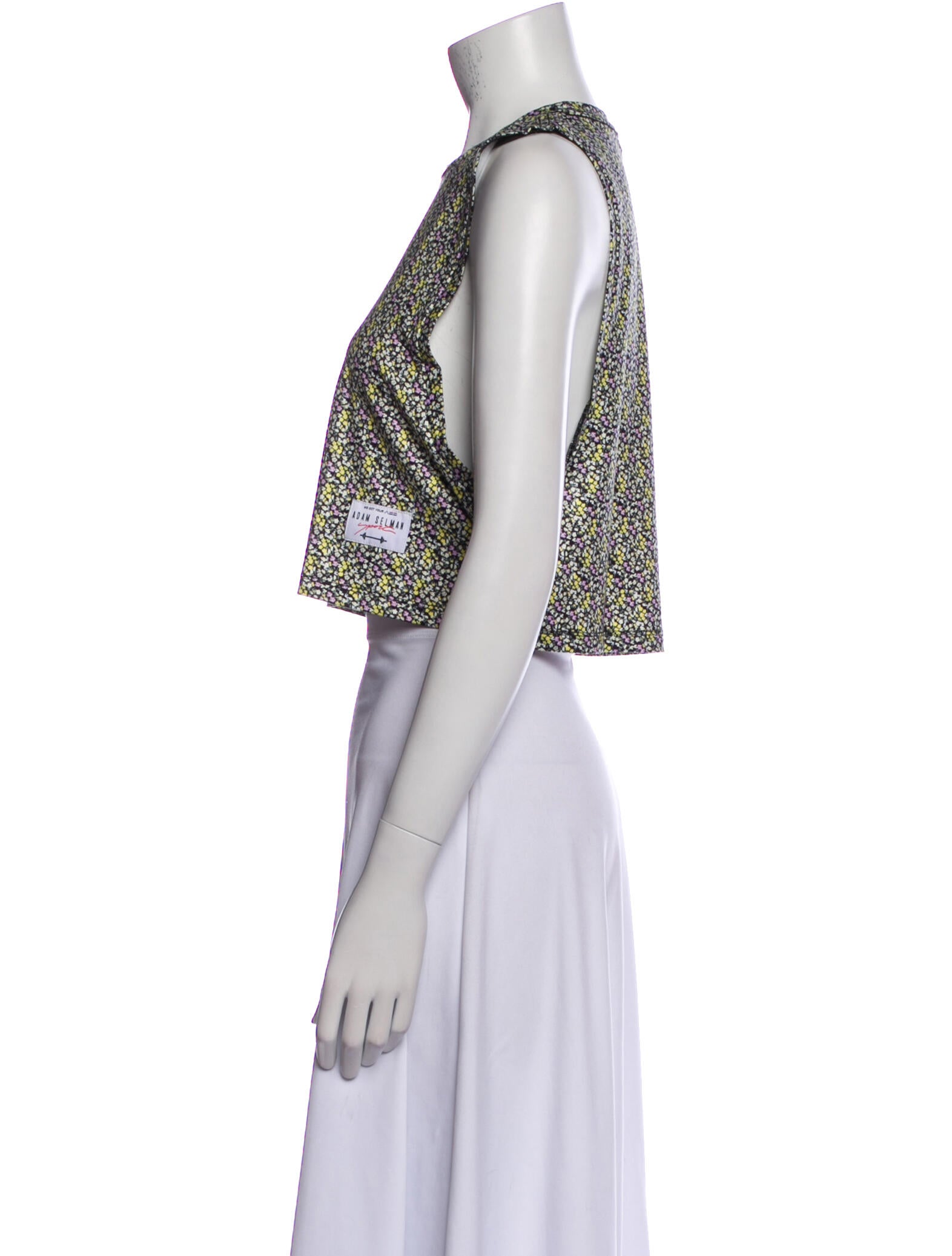 Adam Selman Printed Crew Neck Crop Top w/ Tags