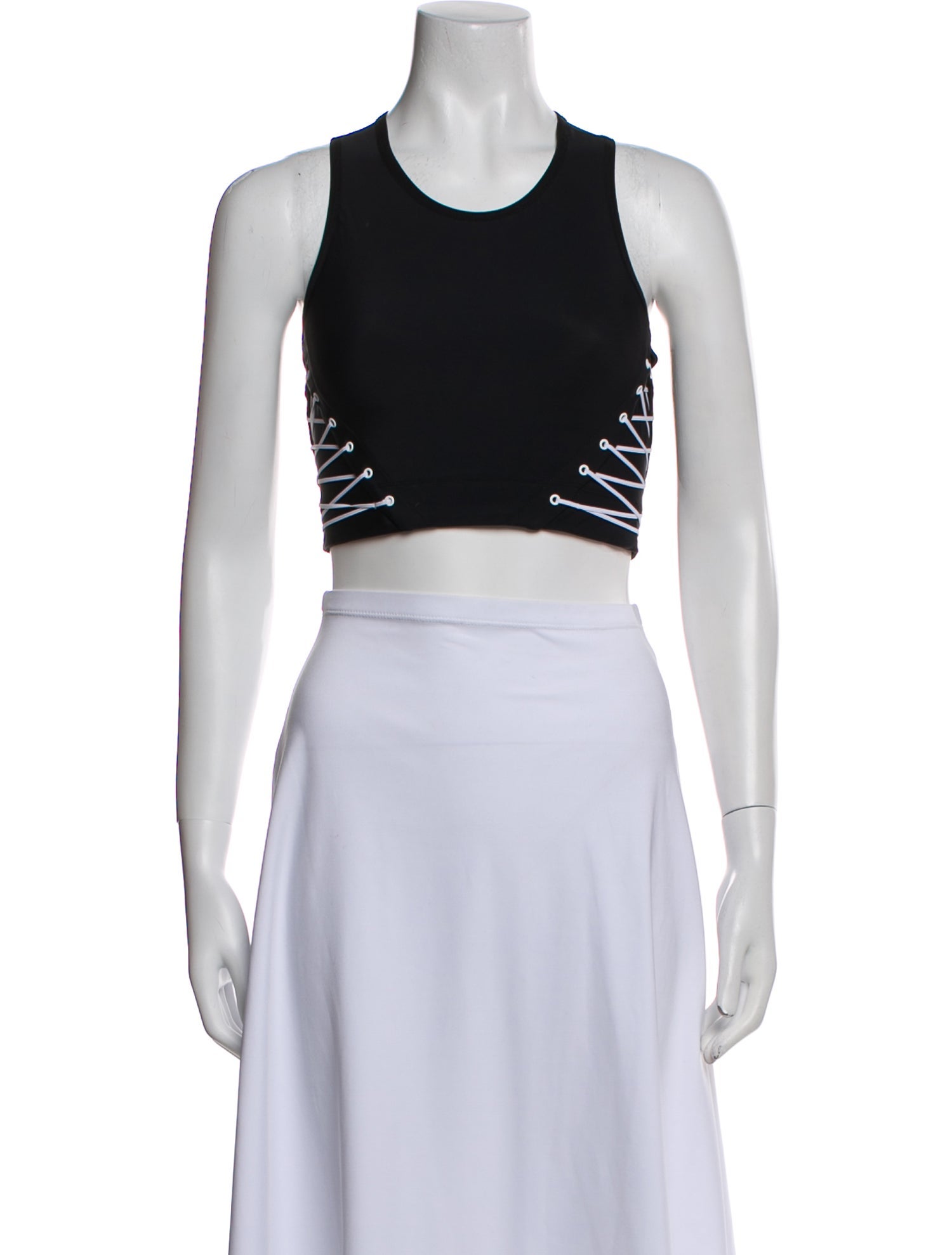 Adam Selman Scoop Neck Sleeveless Crop Top