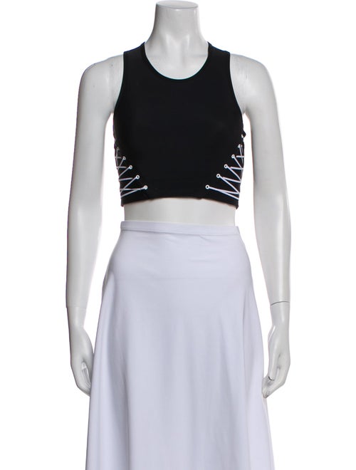 Adam Selman Scoop Neck Sleeveless Crop Top