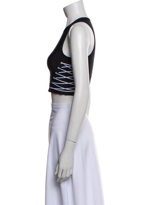 Adam Selman Scoop Neck Sleeveless Crop Top