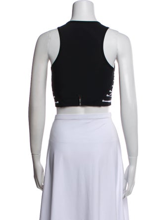 Adam Selman Scoop Neck Sleeveless Crop Top