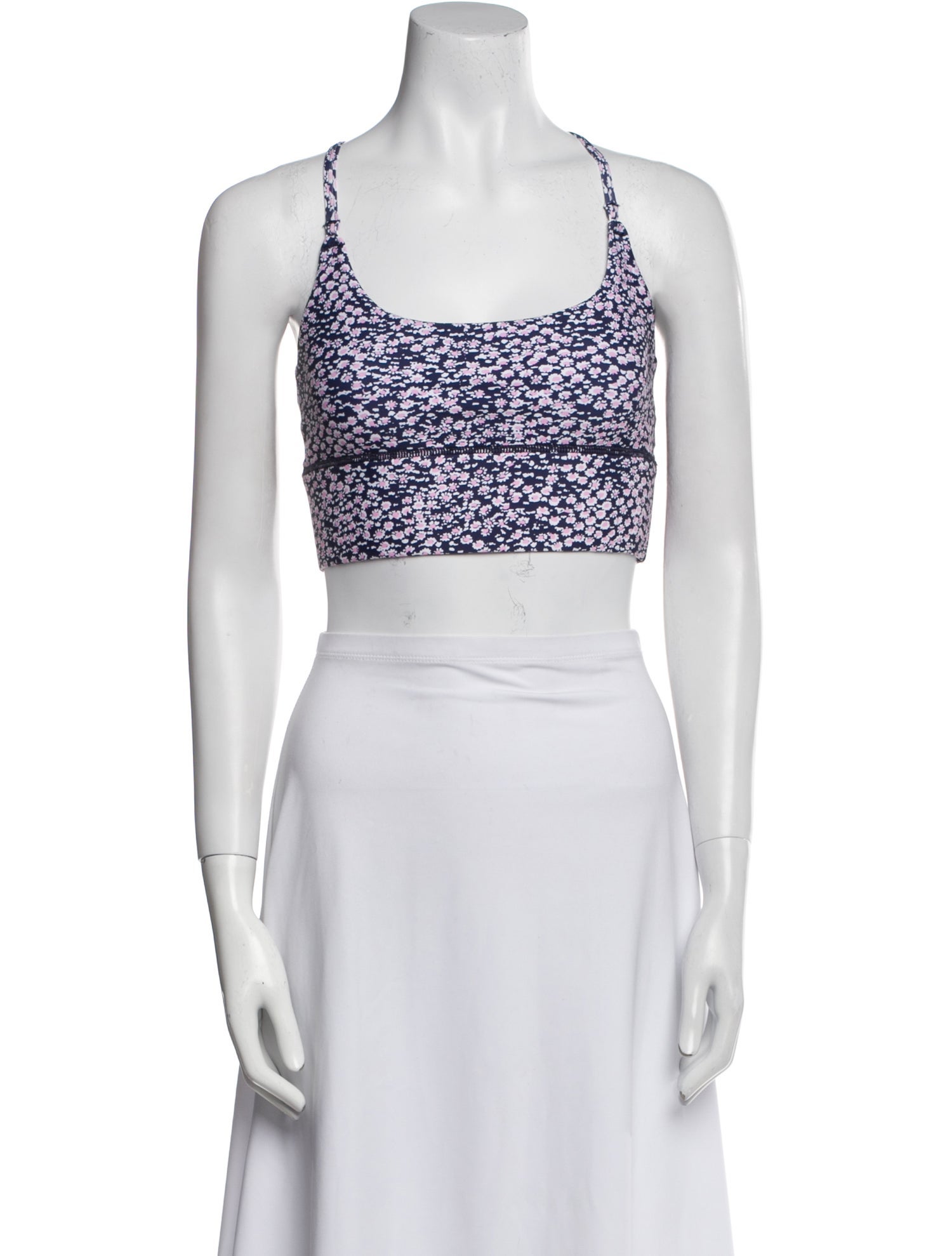 Adam Selman Floral Print Square Neckline Crop Top w/ Tags