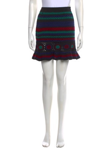 Pre-owned Adam Selman Wool Mini Skirt In Black